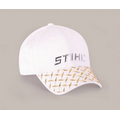 Brushed Cotton Twill Baseball Cap w/Liquid Metal Print Logo on Crown and Visor